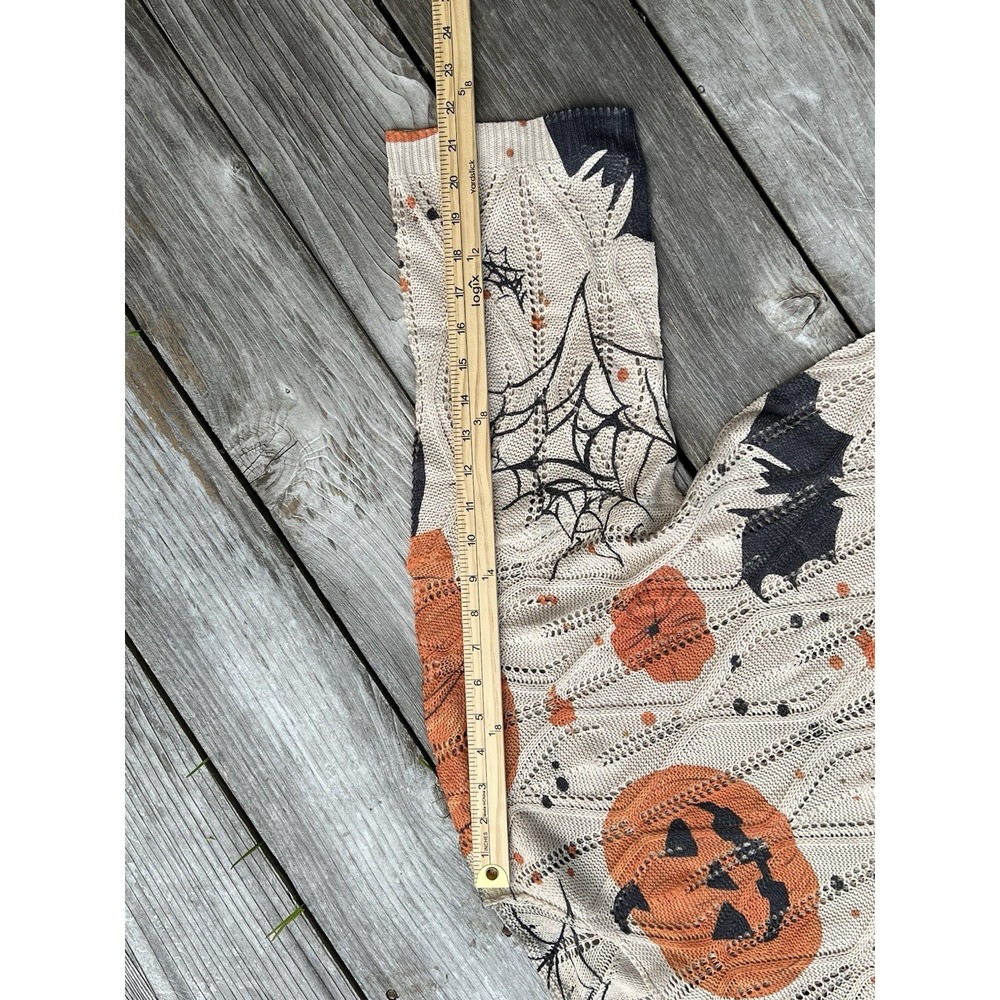 Halloween Pumpkin Bat Hollowed-Out Sweater, Loose Batwing Lazy Style Top New - Picture 8 of 9